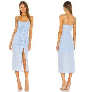 NWT Likely Ruffles Spaghetti Straps Sallie Dress Blue Bell Multicolor Size: 8